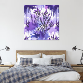 Lienzo Purple Watercolor with Florals