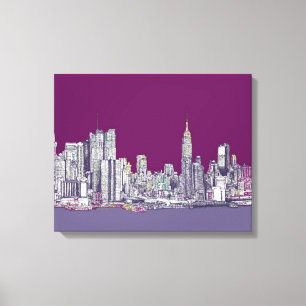 Lienzo Púrpura de Nueva York NYC