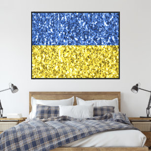 Lienzo Purpurina de la bandera azul amarilla de Ucrania c