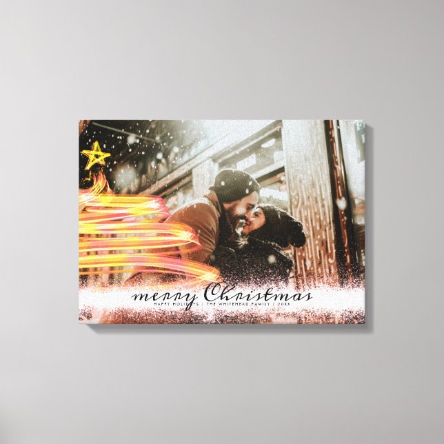 Lienzo Purpurina de oro brillante foto de estrella de árb (Anverso)