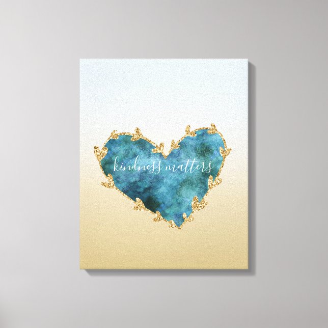 Lienzo Purpurina de oro Verde Verde azulado Aqua Blue Ear (Anverso)