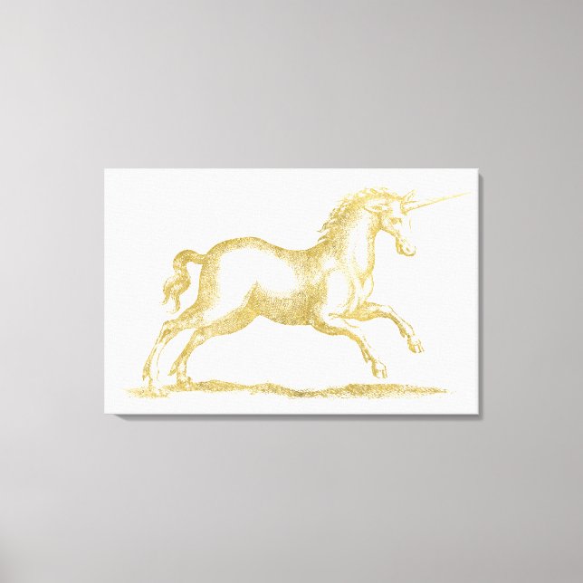 Lienzo Purpurina Gold Unicorn Fantasy (Anverso)