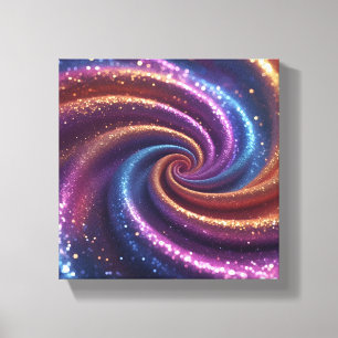 Lienzo Purpurina Swirling Metallic Gold, Purple & Blue
