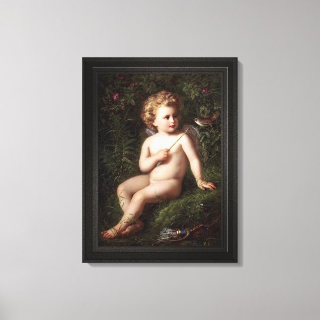 Lienzo Putto Alimentando Una Fresa A Un Ave (Anverso)