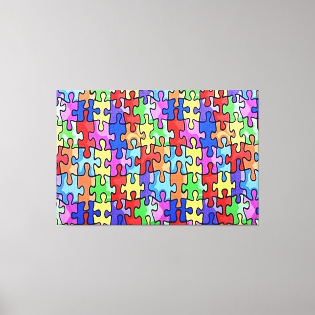 Lienzo PUZZLE PIECES AUTISMO 3 Panel de tela Wall Art (Anverso)