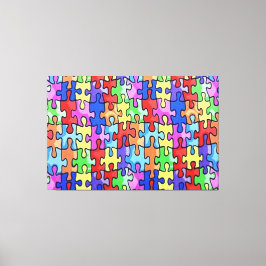 Lienzo PUZZLE PIECES AUTISMO 3 Panel de tela Wall Art