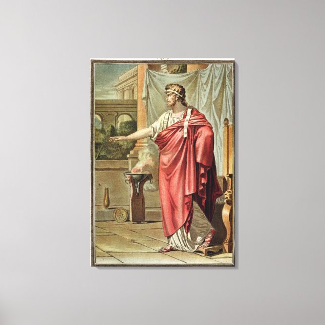 Lienzo Pyrhus, disfraz de "Andromache" de Jean Racine, (Anverso)