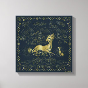 Lienzo Qilin En Rest Golden Tapestry