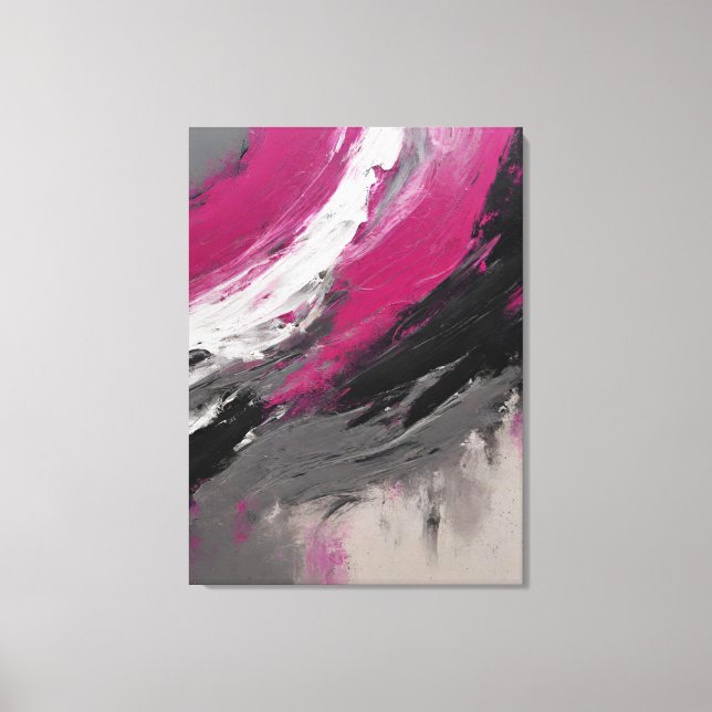 Lienzo Quadro abstrato, bege, magenta, preto, cinza e bra (Anverso)