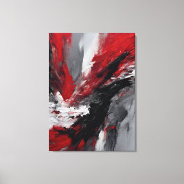Lienzo Quadro abstrato, vermelho, cinza, preto e branco