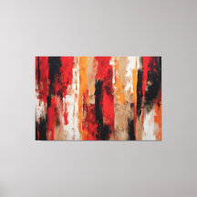 Quadro Abstrato Vermelho, preto etc... em Canvas