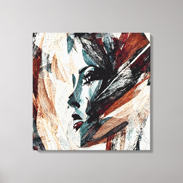 Lienzo Quadro decorativo abstrato Rosto de Mulher (Anverso)