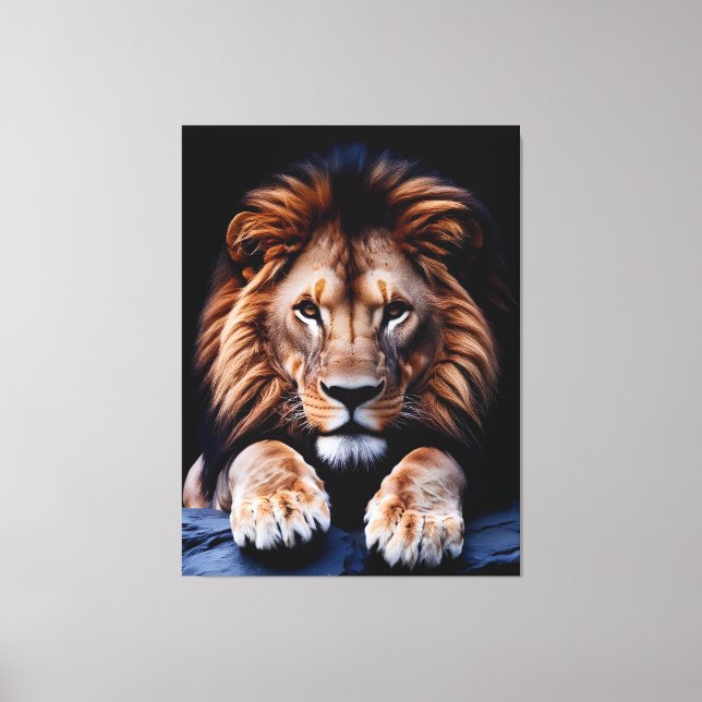 Lienzo Quadro Decorativo Rosto de Leão (Anverso)