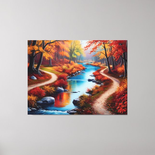 Lienzo Quadro floresta de outono (Anverso)