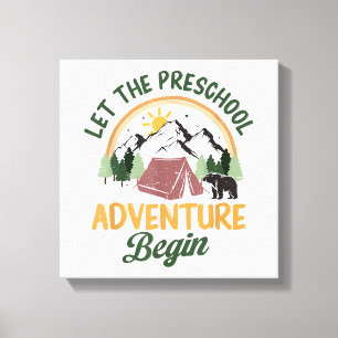 Lienzo Que comience la aventura preescolar Camping de reg