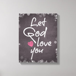 Lienzo Que Dios te ame citando tipografía