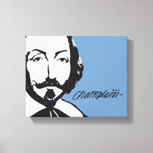 Lienzo Québec Samuel de Champlain 1608 Firma Francés