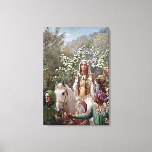 Lienzo Queen Guinevere's Maying (by John Collier) (Anverso)
