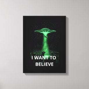Lienzo Quiero Creer, Película Retro 90s, OVNI Extraterres