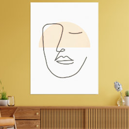 Lienzo Quietud en línea – Rostro abstracto minimalista