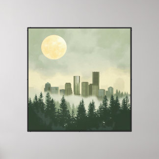 Lienzo Quietud sobre la ciudad durmiente