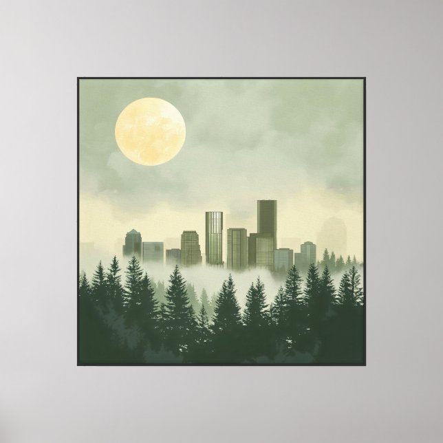 Lienzo Quietud sobre la ciudad durmiente (Anverso)