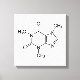 Lienzo Química Molécula Cafeína Café Átomos