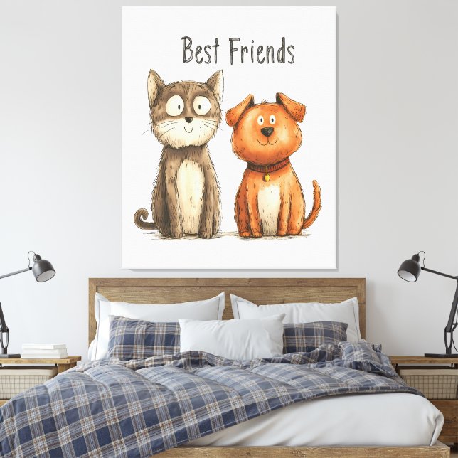 Lienzo Quirky "Best Friends" Wall Art (Insitu(Dormitorio))