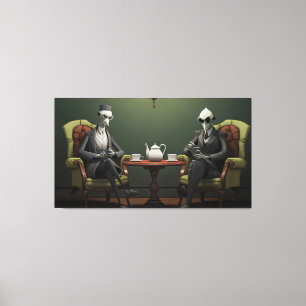 Lienzo Quirky Creepy torcido té beber caballeros