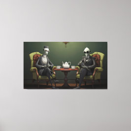 Lienzo Quirky Creepy torcido té beber caballeros