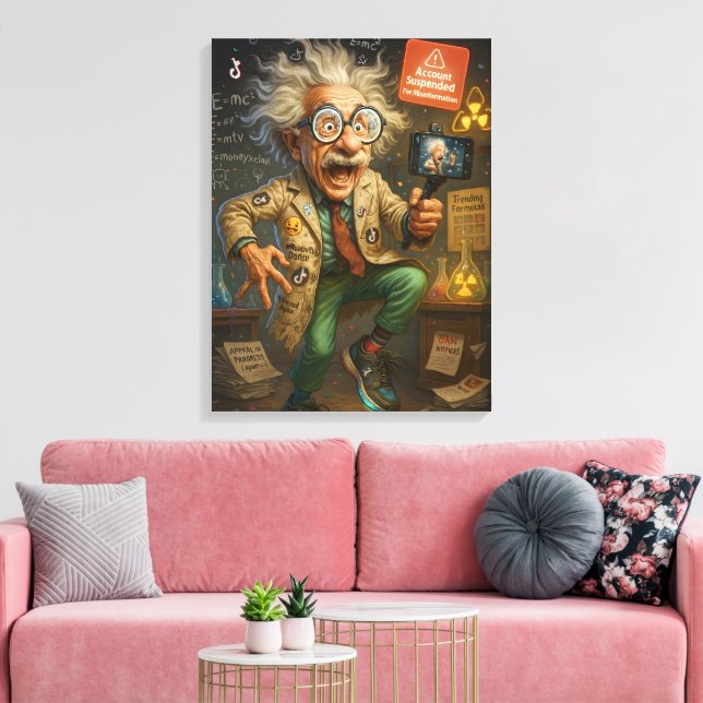 Lienzo Quirky Einstein Pop Art - Colorido Mad Scientista (Insitu (Sala de estar))