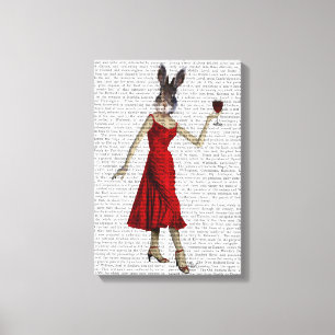 Lienzo Rabbit en rojo