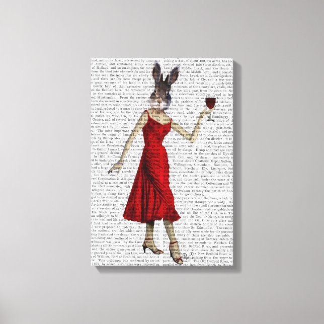 Lienzo Rabbit en rojo (Anverso)