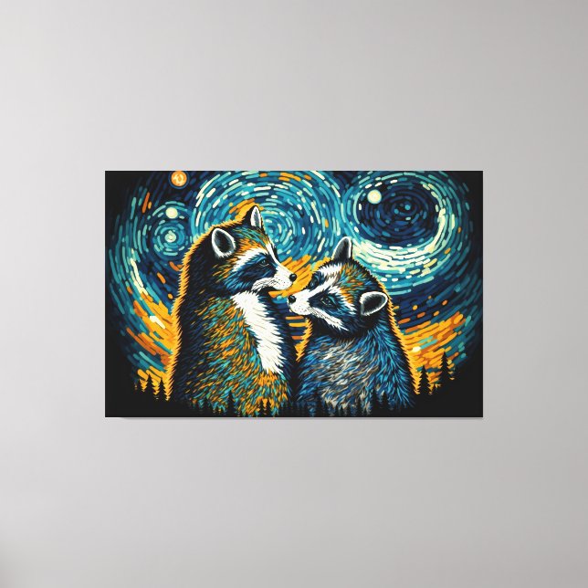 Lienzo Raccoon Adorable (Anverso)