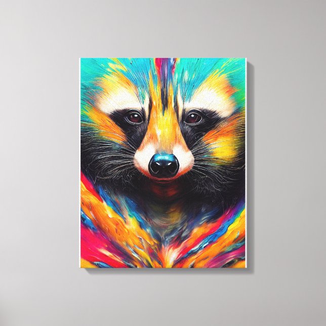 Lienzo Raccoon Animal Discovery Adventure Nature Planet (Anverso)