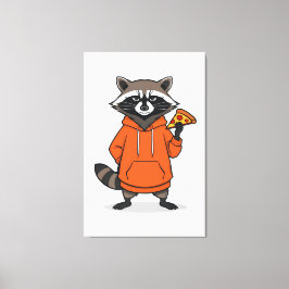 Lienzo Raccoon Pizza Canvas –Funny Cartoon Pizza Wall Art
