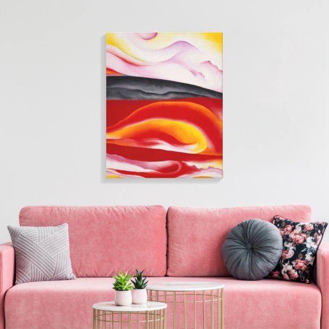 Lienzo Racha roja, amarilla y negra | Georgia O'Keeffe | (Insitu (Sala de estar))