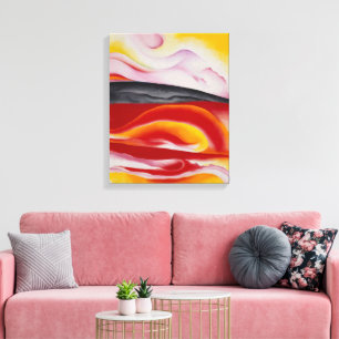 Lienzo Racha roja, amarilla y negra   Georgia O'Keeffe  