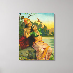 Lienzo Radha Bilas de Raja Ravi Varma