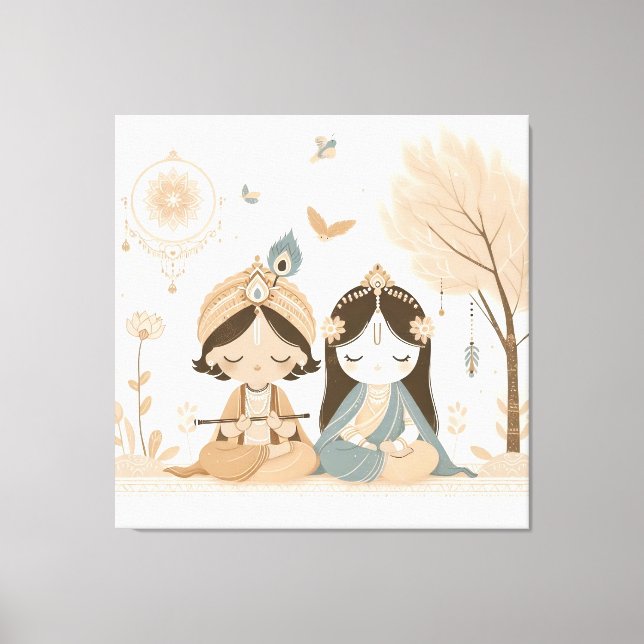 Lienzo Radha Krishna Mandala Wall Art  (Anverso)