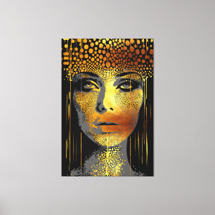 Lienzo Radiancia dorada: La belleza femenina embocada