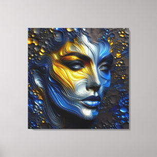 Lienzo Radiancia mística - Una cara femenina Grabado en r