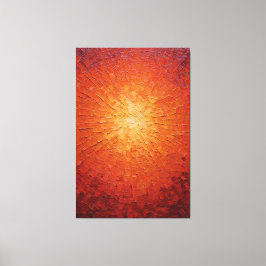 Lienzo Radiante ráfaga de sol amarilla y roja texturizada