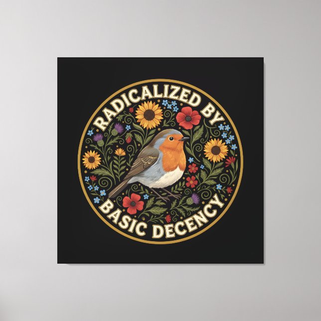 Lienzo Radicalized by Basic Decency Birds lovers (Anverso)