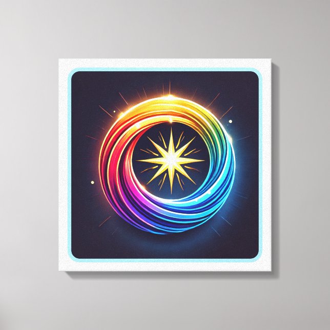 Lienzo Radio Starburst de oro (Anverso)