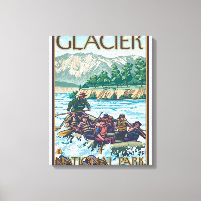 Lienzo Rafting White Water - Parque Nacional Glacier, MT (Anverso)