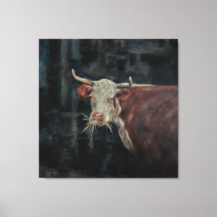 Lienzo "Raggedy" La vaca de la familia 40" x 40"