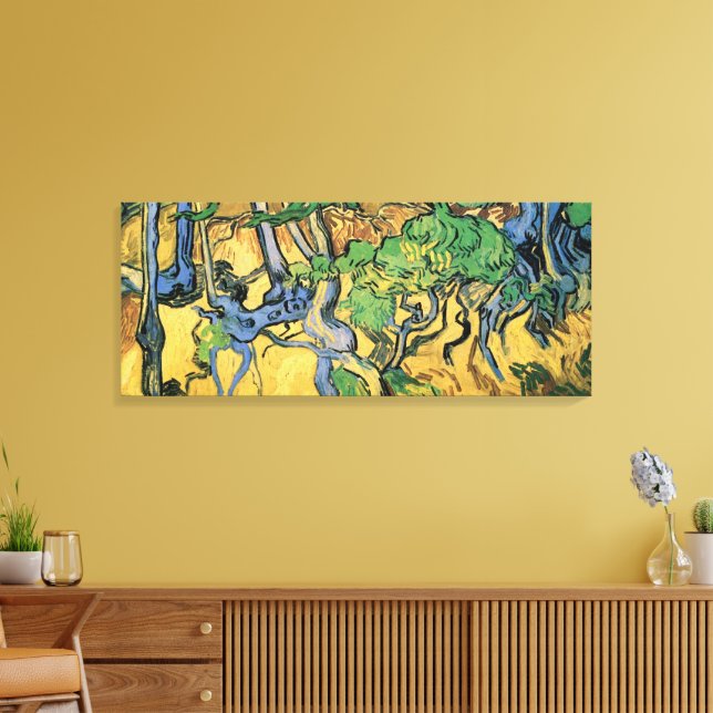 Lienzo Raíces y troncos de árboles por Vincent van Gogh (Insitu (Sala de estar))