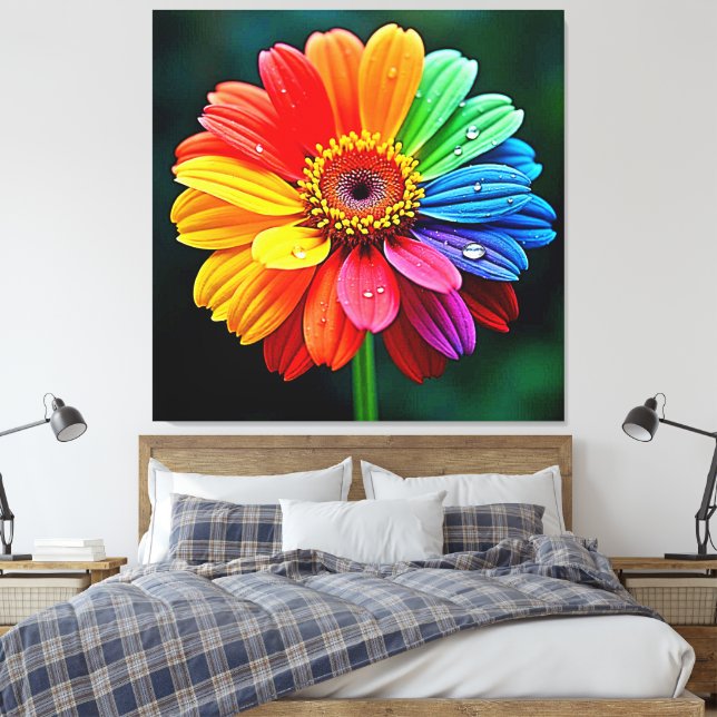 Lienzo Rainbow Petal Flower Art (Insitu(Dormitorio))