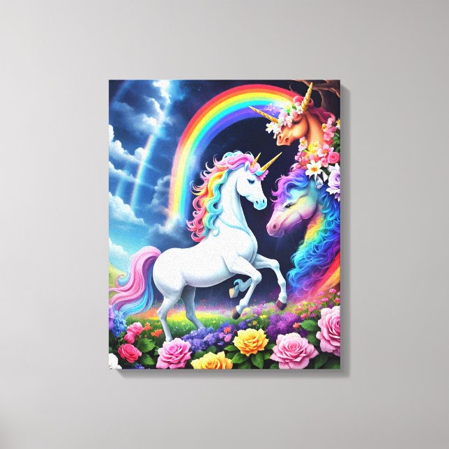 Lienzo Rainbow Unicorn One (Anverso)